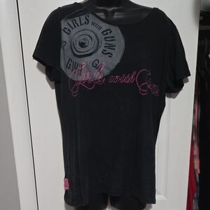 Girls with Guns Black and Pink Short Sleeve Tee